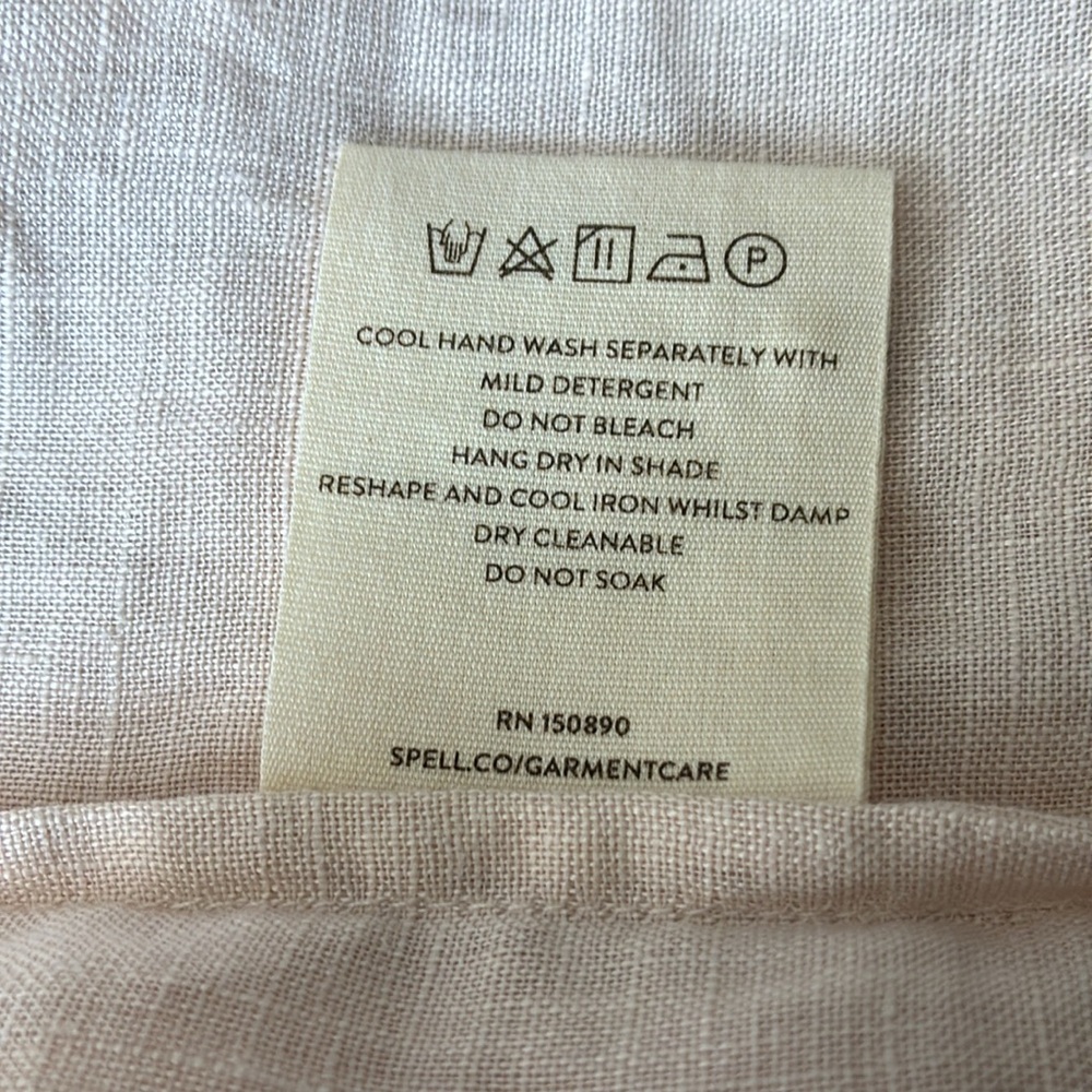 NWT Spell Sunday💯Linen Blouse in Almond size small - Picture 9 of 9